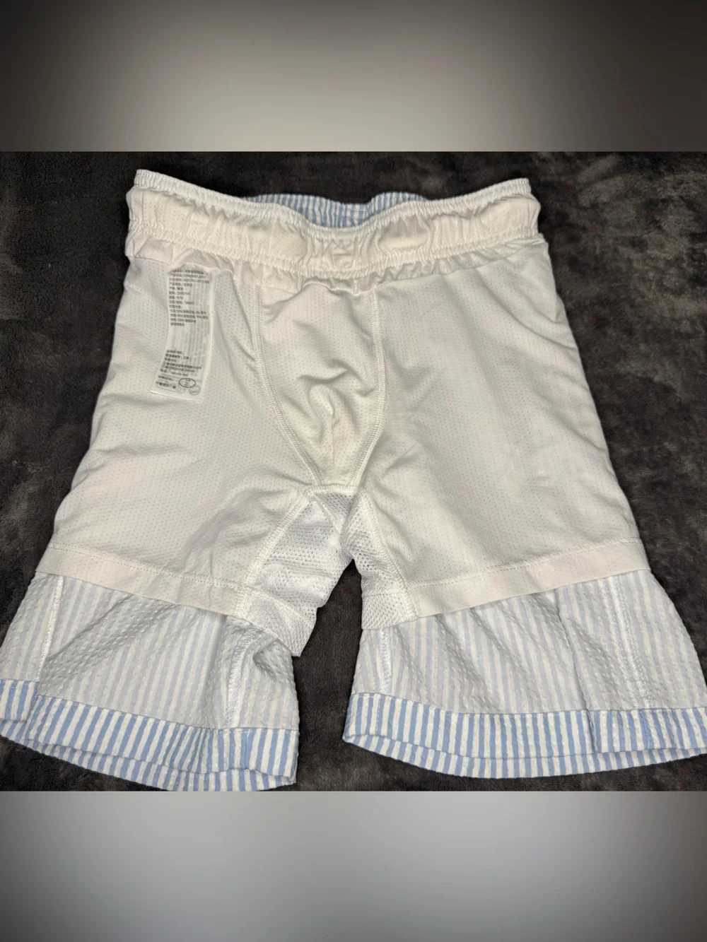 abercrombie kids seersucker Light Blue Stripes swim trucks size 9-10